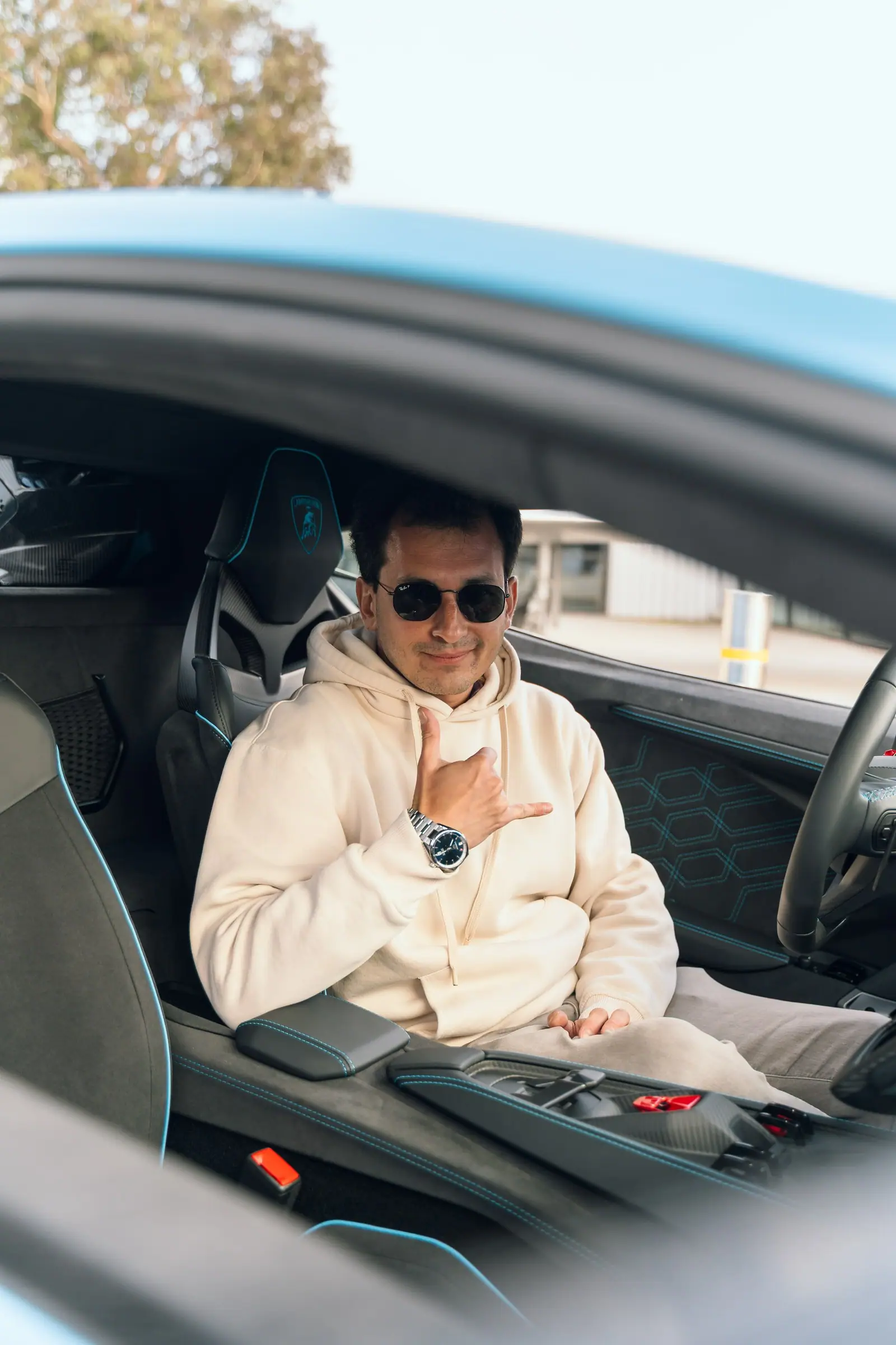 Alan in the driver's seat of the Revuelto