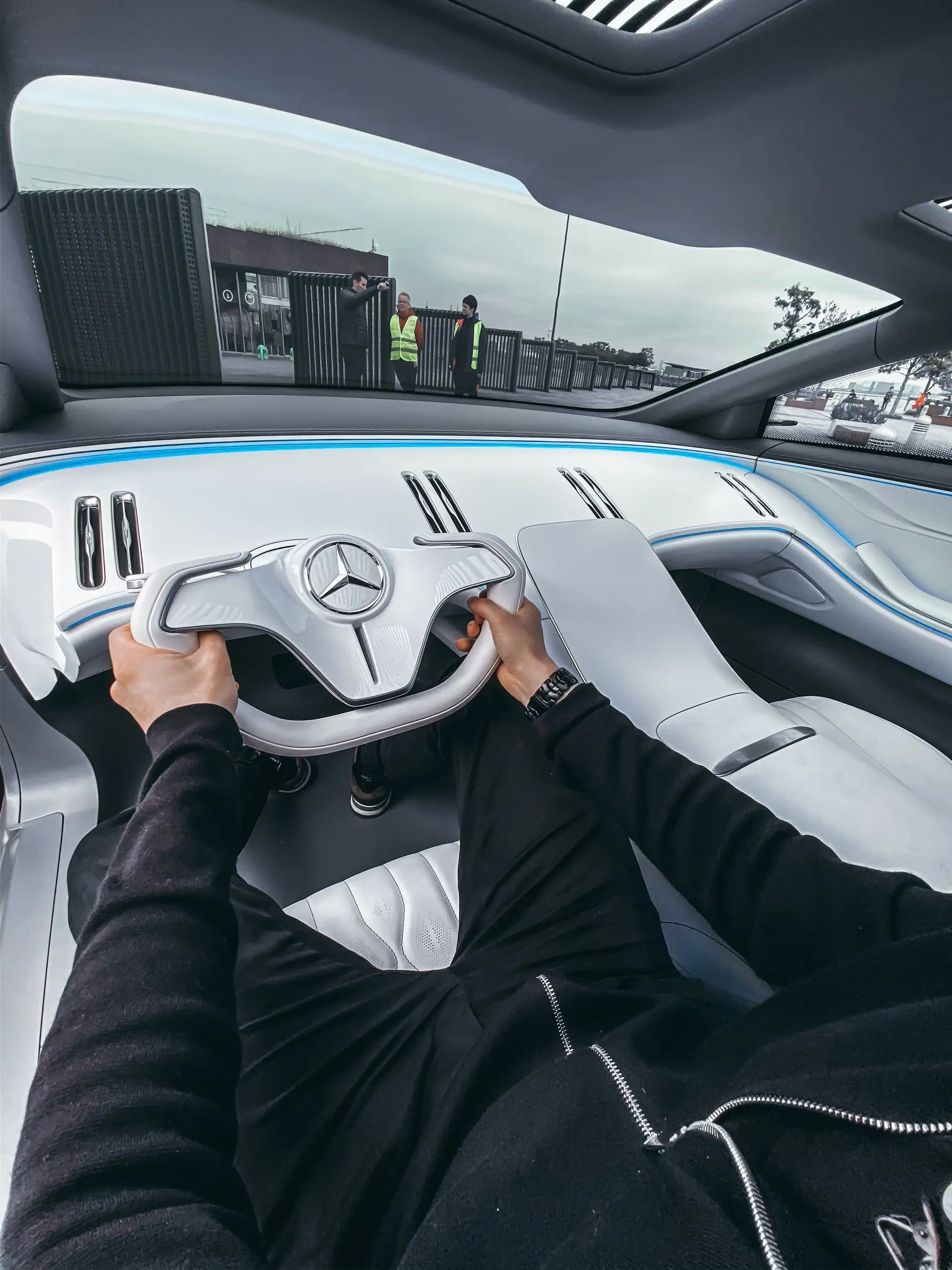 First-person view of the Vision One-Eleven steering yoke and cabin